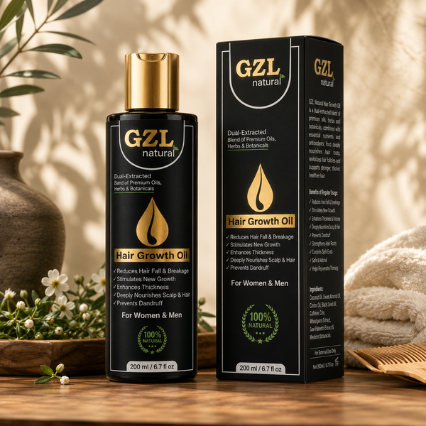 GZL Natural Hair Growth Oil – 100% Natural Formula for Stronger, Thicker Hair
