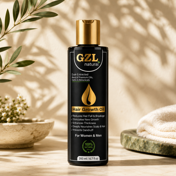GZL Natural Hair Growth Oil – 100% Natural Formula for Stronger, Thicker Hair